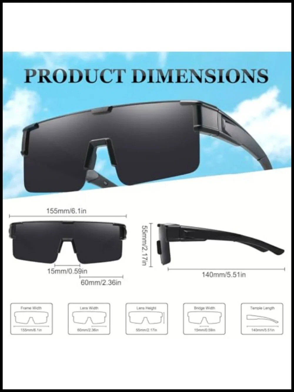 Fit Over Glasses Wrap Around Sunglasses UV Protection Driving Cycling